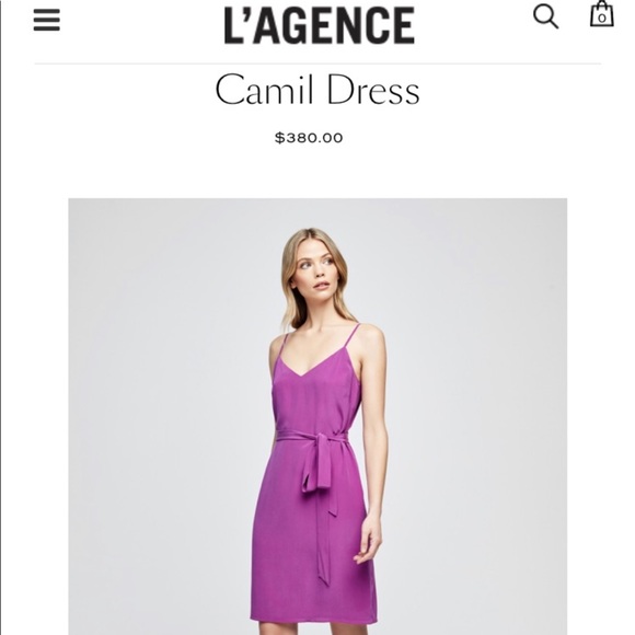 L’AGENCE Camil dress in Bright Plum size XS